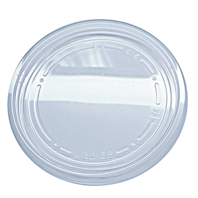FABRI-KAL Recycleware Round Deli Container Lids, Flat Plug Fit, Clear, Plastic, 500/Carton (FABLRD)