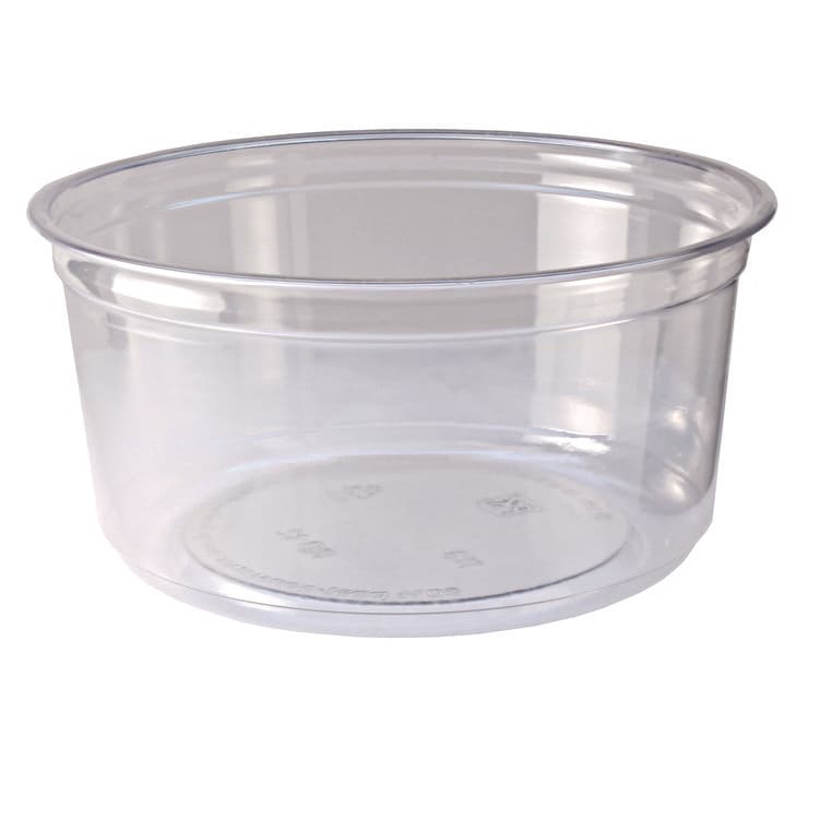 FABRI-KAL Recycleware Round Deli Container, 12 oz, 4.6" Diameter x 2.3" h, Clear, Plastic, 500/Carton (FABRD12)