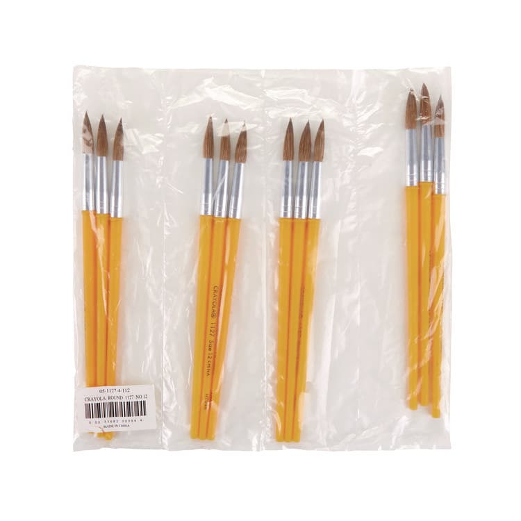 BINNEY & SMITH / CRAYOLA Watercolor Brush Set, Size 12, Camel-Hair Blend, Round Profile, 3/Pack (CYO051127012) thumbnail 3