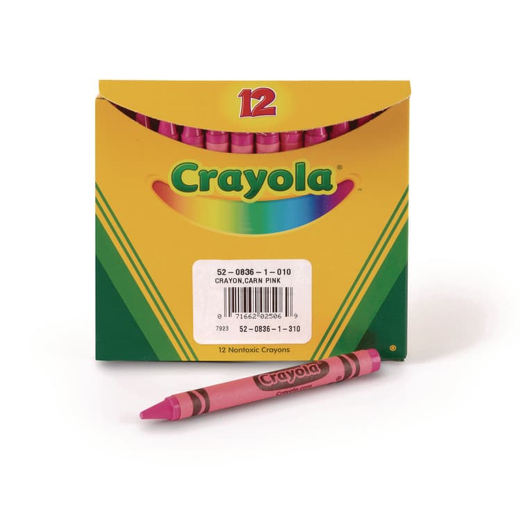 BINNEY & SMITH / CRAYOLA Bulk Crayons, Regular Size, 0.31" x 3.63", Carnation Pink, 12/Box (CYO520836010) thumbnail 3