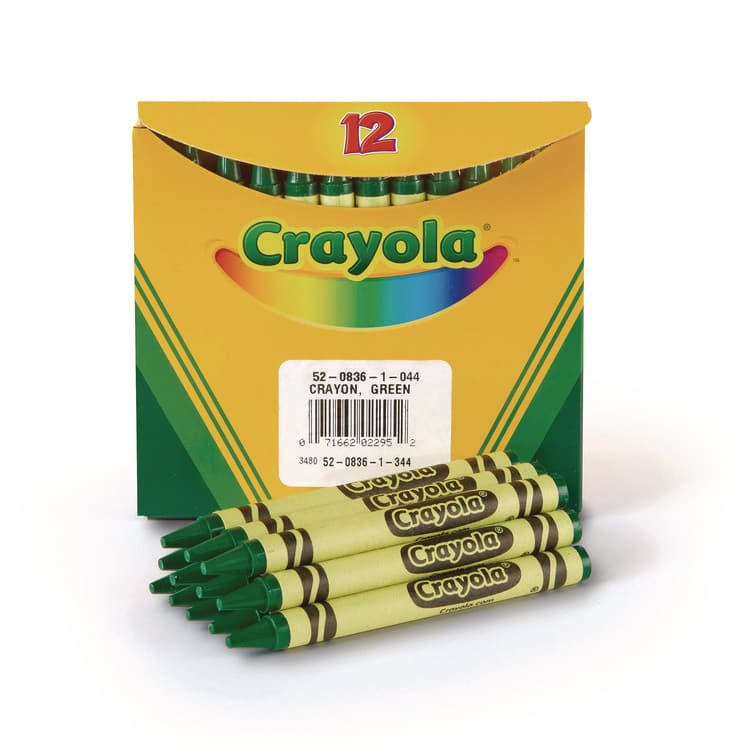 BINNEY & SMITH / CRAYOLA Bulk Crayons, Regular Size, 0.31" x 3.63", Green, 12/Box (CYO520836044)
