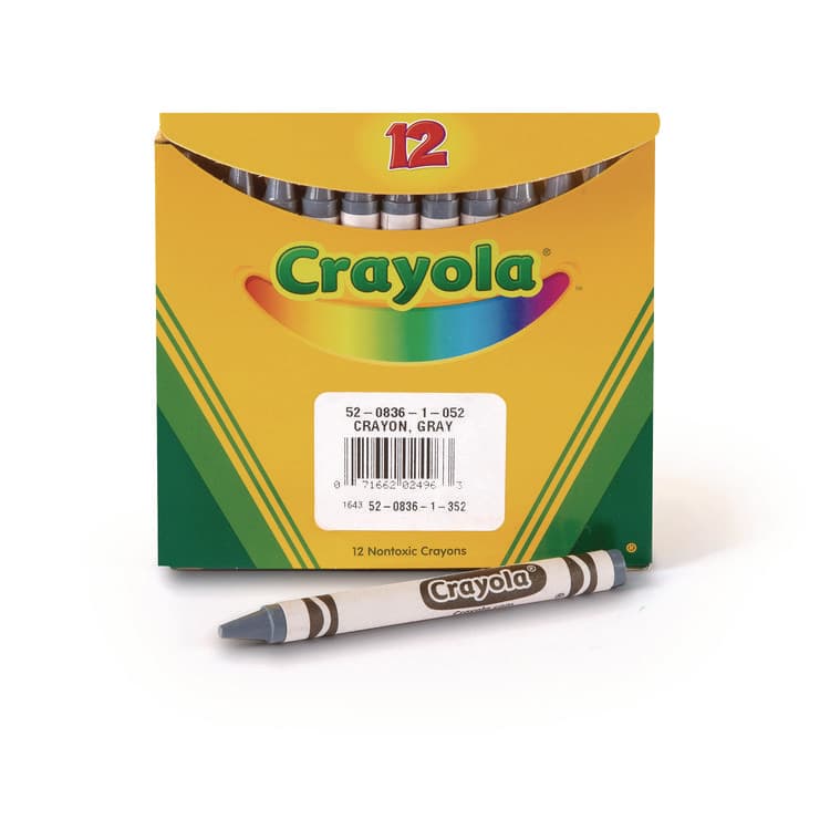 BINNEY & SMITH / CRAYOLA Bulk Crayons, Regular Size, 0.31" x 3.63", Gray, 12/Box (CYO520836052) thumbnail 3