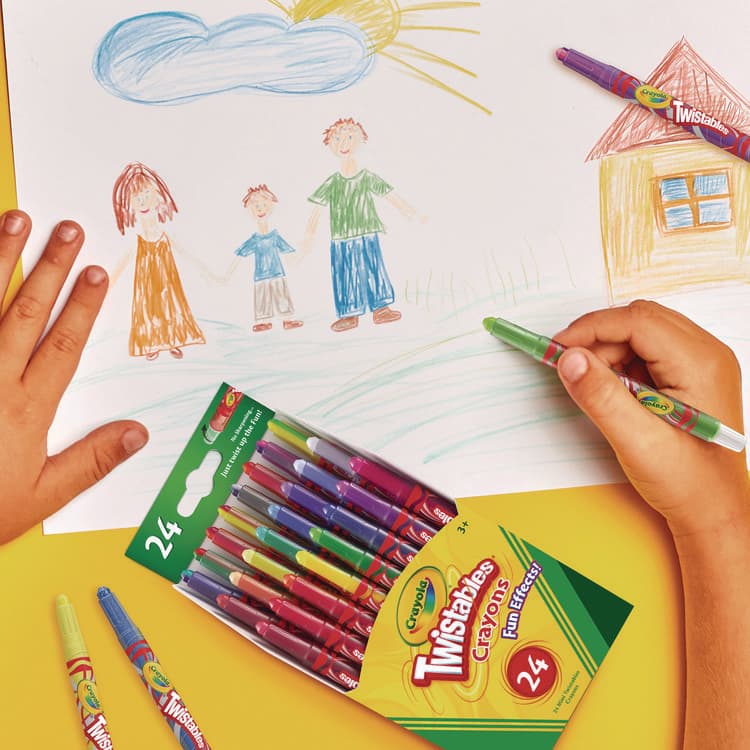 BINNEY & SMITH / CRAYOLA Twistables Fun Effects Mini Crayons, Miniature Size, 0.44" x 4", 24 Assorted Metallic, Neon and Rainbow Colors, 24/Pack (CYO529824) thumbnail 4