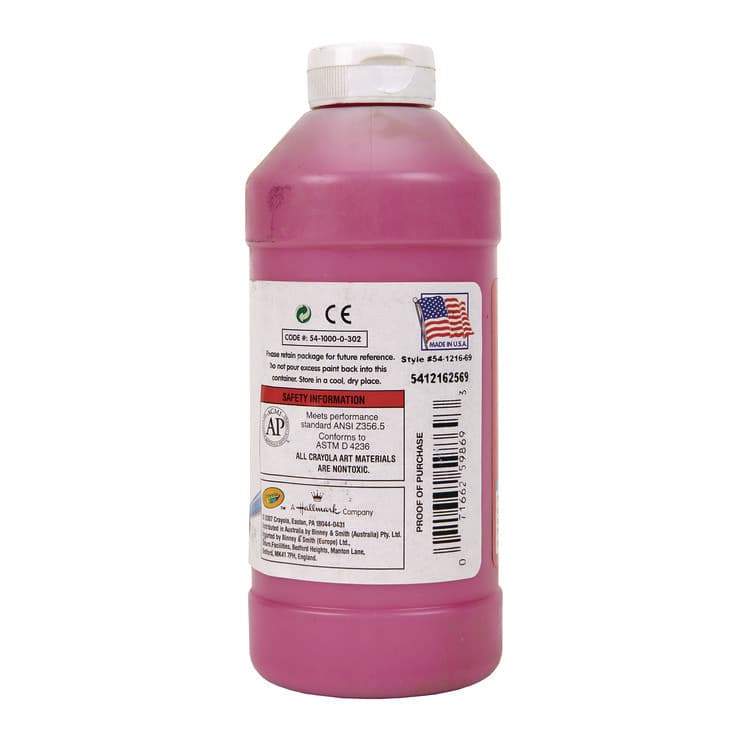 BINNEY & SMITH / CRAYOLA Premier Tempera Paint, Magenta, 16 oz Bottle (CYO541216069) thumbnail 2