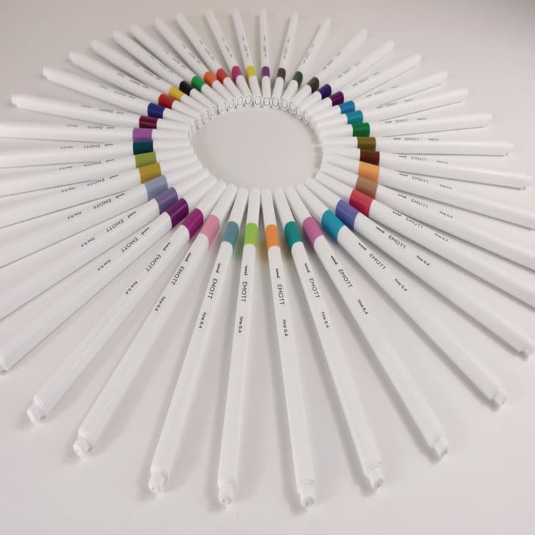 UNI EMOTT ever fine Porous Point Pen, Stick, Fine 0.4 mm, Assorted Ink Colors, White Barrel, 40/Pack (UBC24839) thumbnail 3