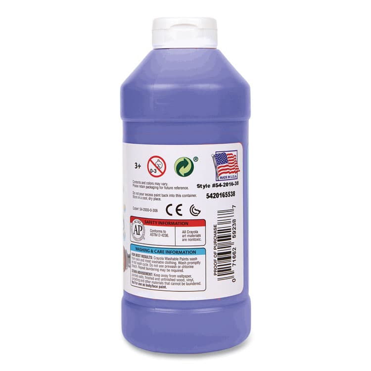 BINNEY & SMITH / CRAYOLA Washable Paint, Blue, 16 oz Bottle (CYO542016042) thumbnail 2