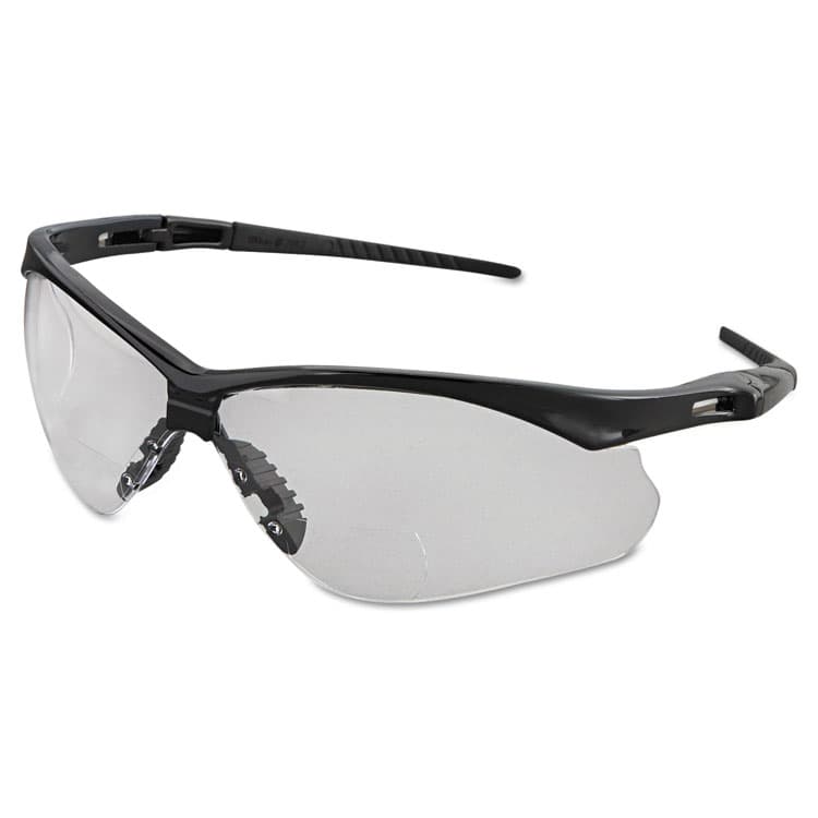 KIMBERLY-CLARK PROFESSIONAL Nemesis Readers Safety Glasses, 2.0+ Diopter, Black Half Frame, Clear Dual Lens (ANS28624)