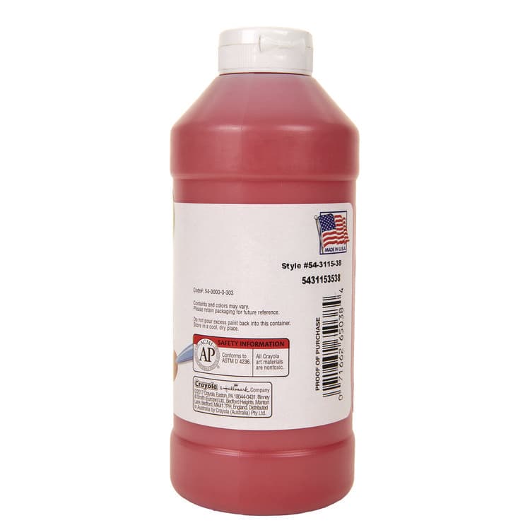 BINNEY & SMITH / CRAYOLA Artista II Washable Tempera Paint, Red, 16 oz Bottle (CYO543115038) thumbnail 2