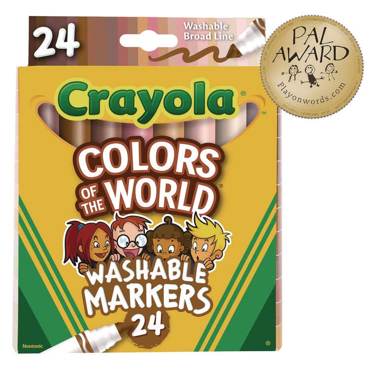 BINNEY & SMITH / CRAYOLA Colors of the World Permanent Markers, Broad Bullet Tip, Assorted Colors, 24/Pack (CYO587802) thumbnail 2