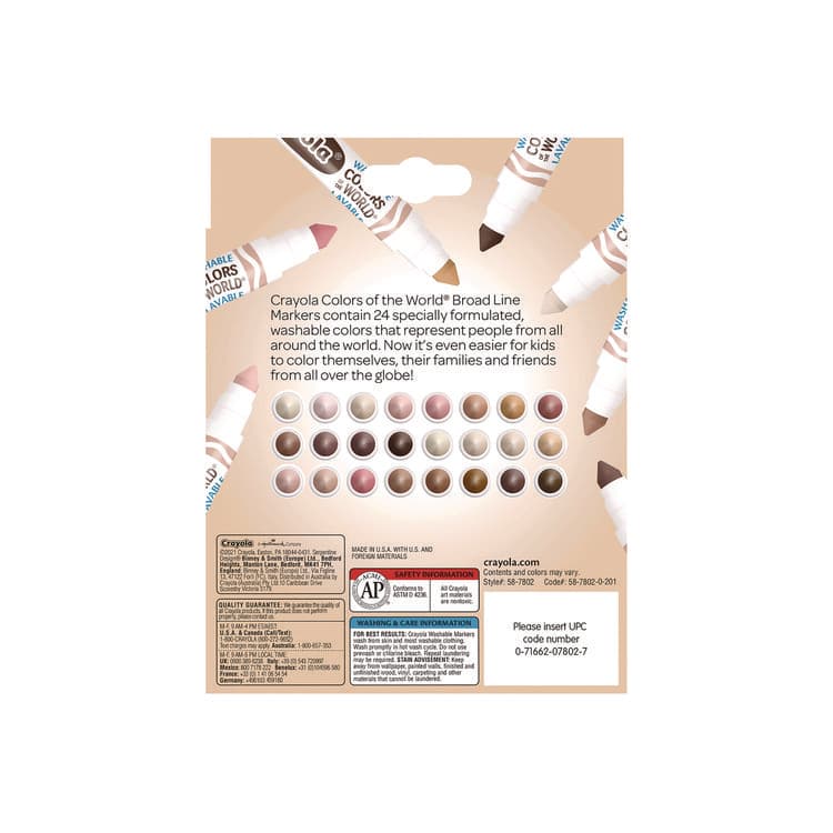 BINNEY & SMITH / CRAYOLA Colors of the World Permanent Markers, Broad Bullet Tip, Assorted Colors, 24/Pack (CYO587802) thumbnail 3