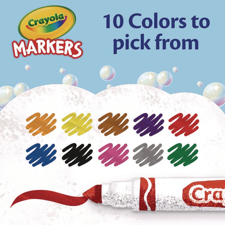 BINNEY & SMITH / CRAYOLA Non-Washable Marker, Broad Bullet Tip, Assorted Classic Colors, 10/Pack (CYO587722) thumbnail 4
