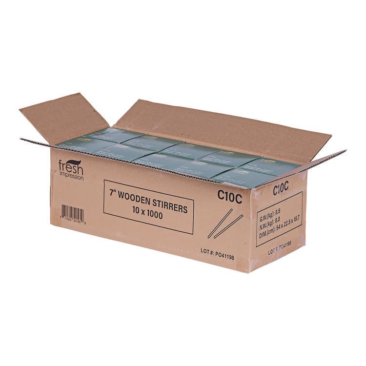 ECO-PRODUCTS,INC. Wooden Stir Sticks, 7", 1,000/Pack, 10 Packs/Carton (ECONTSTC10CCT) thumbnail 4