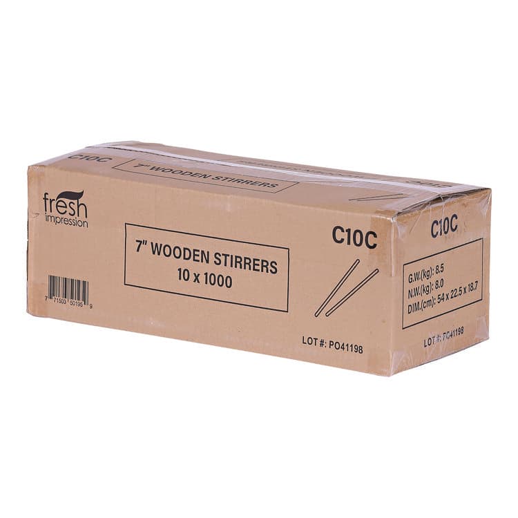 ECO-PRODUCTS,INC. Wooden Stir Sticks, 7", 1,000/Pack, 10 Packs/Carton (ECONTSTC10CCT) thumbnail 3