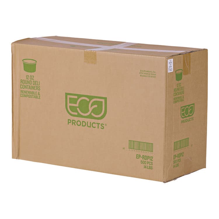 ECO-PRODUCTS,INC. Round Deli Containers, 12 oz, 4.63" Diameter x 2.13" h, Clear, Plastic, 500/Carton (ECOEPRDP12) thumbnail 3