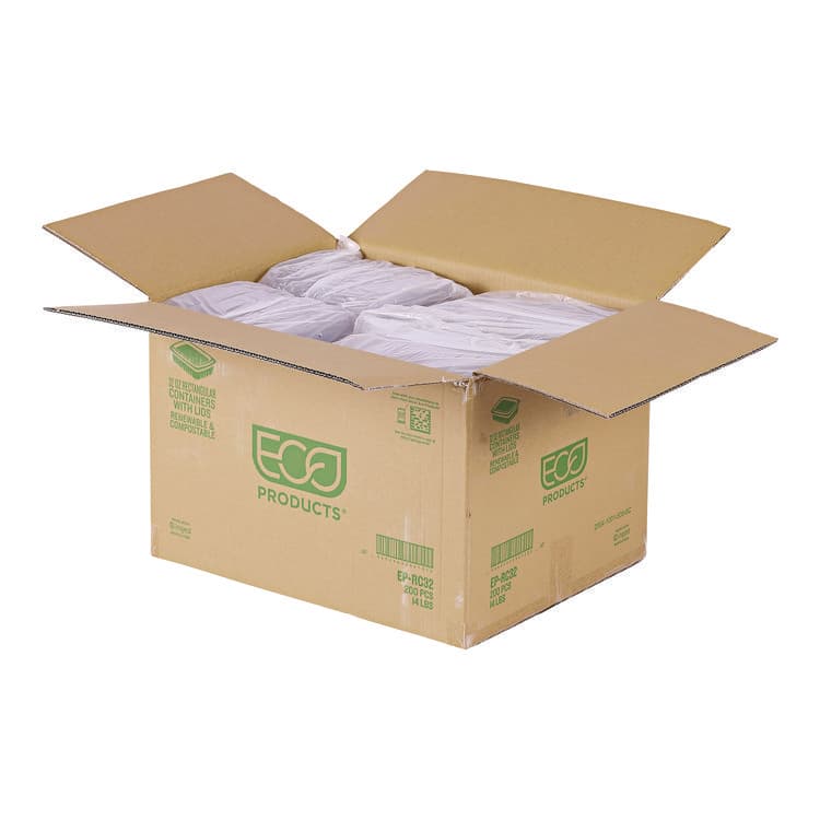 ECO-PRODUCTS,INC. Renewable and Compostable Rectangular Deli Containers, 32 oz, 7.5 x 6.5 x 3, Clear, Plastic, 50/Pack, 4 Packs/Carton (ECOEPRC32) thumbnail 3