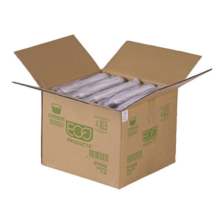 ECO-PRODUCTS,INC. Renewable and Compostable Portion Cups, 4 oz, Plastic, Clear, 100/Pack, 20 Packs/Carton (ECOEPPC400) thumbnail 2