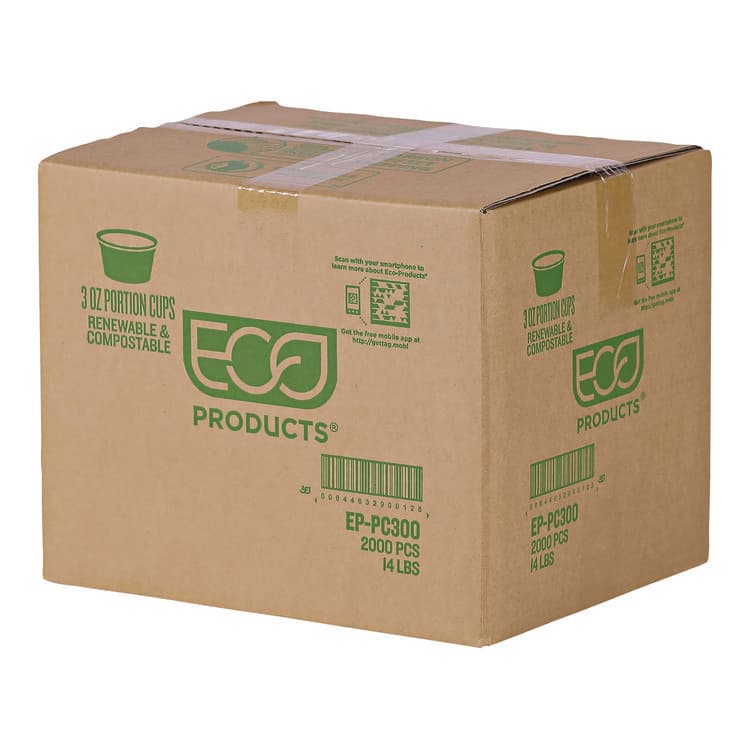 ECO-PRODUCTS,INC. Renewable and Compostable Portion Cups, 3 oz, Plastic, Clear, 100/Pack, 20 Packs/Carton (ECOEPPC300) thumbnail 4