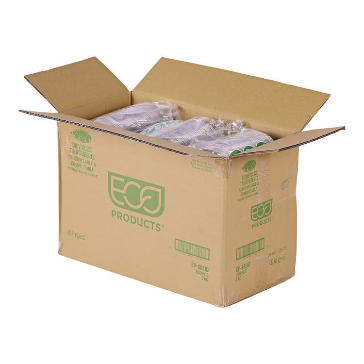 ECO-PRODUCTS,INC. Renewable and Compostable Lids, Fits 24, 32 and 48 oz Salad Bowls, Clear, Plastic, 300/Carton (ECOEPSBLID) thumbnail 4