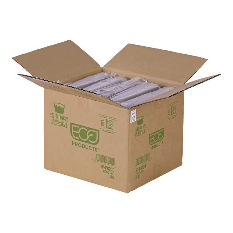 ECO-PRODUCTS,INC. Renewable and Compostable Portion Cups, 2 oz, Plastic, Clear, 100/Pack, 20 Packs/Carton (ECOEPPC200) thumbnail 3