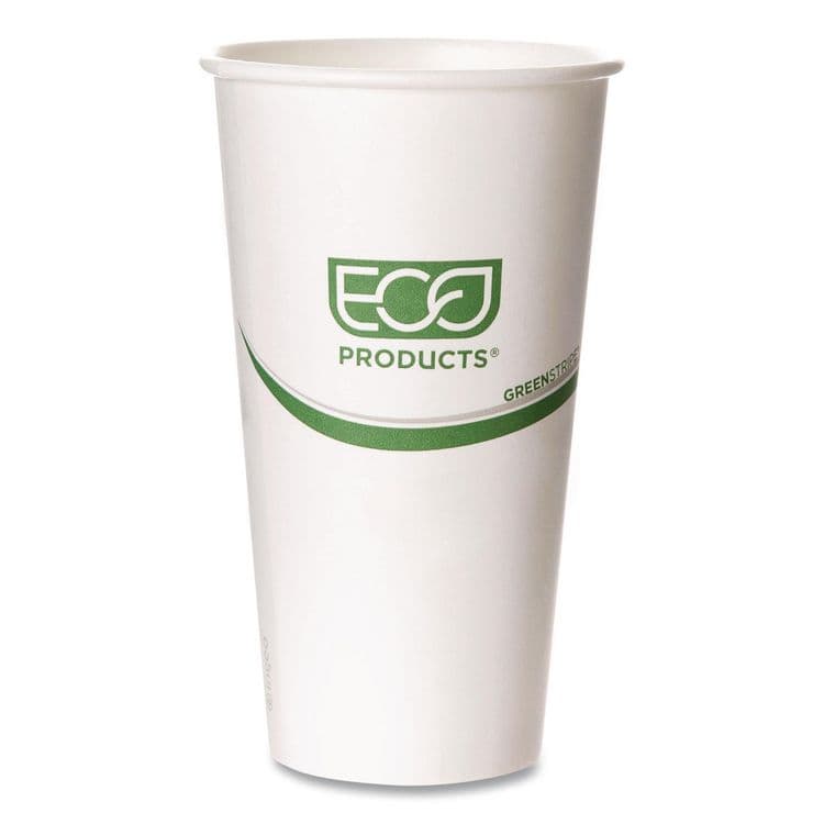 ECO-PRODUCTS,INC. GreenStripe Hot Cups, 20 oz, Paper, White, 50/Pack, 20 Packs/Carton (ECOEPBHC20GS)