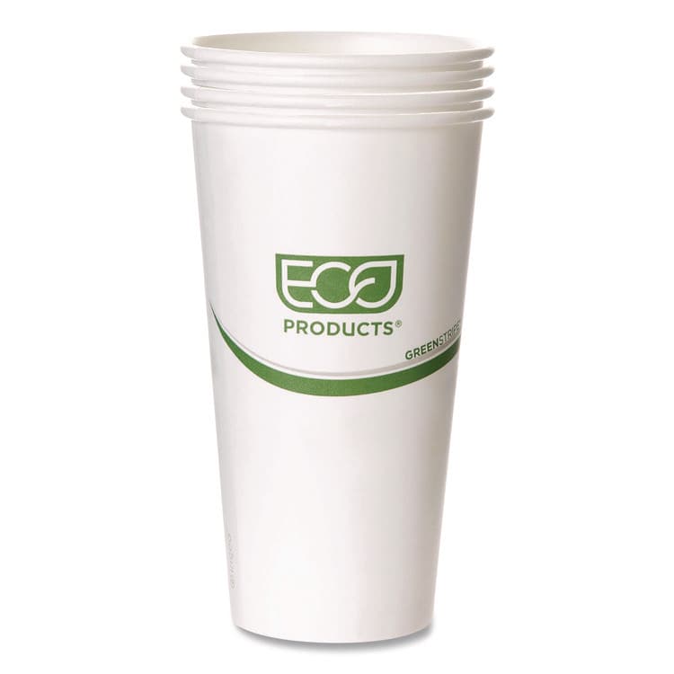 ECO-PRODUCTS,INC. GreenStripe Hot Cups, 20 oz, Paper, White, 50/Pack, 20 Packs/Carton (ECOEPBHC20GS) thumbnail 4