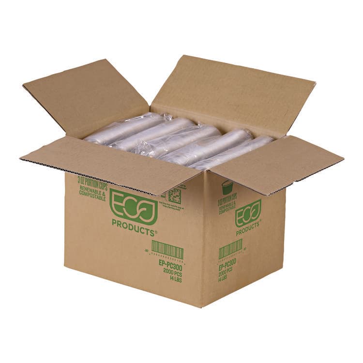 ECO-PRODUCTS,INC. Renewable and Compostable Portion Cups, 3 oz, Plastic, Clear, 100/Pack, 20 Packs/Carton (ECOEPPC300) thumbnail 3
