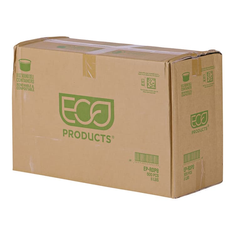 ECO-PRODUCTS,INC. Renewable and Compostable Round Deli Containers, 8 oz, Clear, Plastic, 50/Pack, 10 Packs/Carton (ECOEPRDP8) thumbnail 4