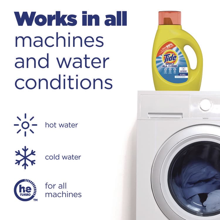 PROCTER & GAMBLE Simply Clean and Fresh Laundry Detergent, HE Compatible, Refreshing Breeze, 64 Loads, 84 oz Bottle, 4/Carton (PGC13143) thumbnail 4