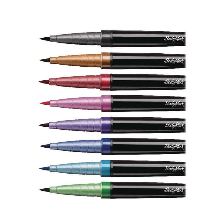 BIC CORP. BodyMark Temporary Tattoo Markers, Fine Brush Tip, Assorted Colors, 8/Pack (BICMTBP81AST) thumbnail 3