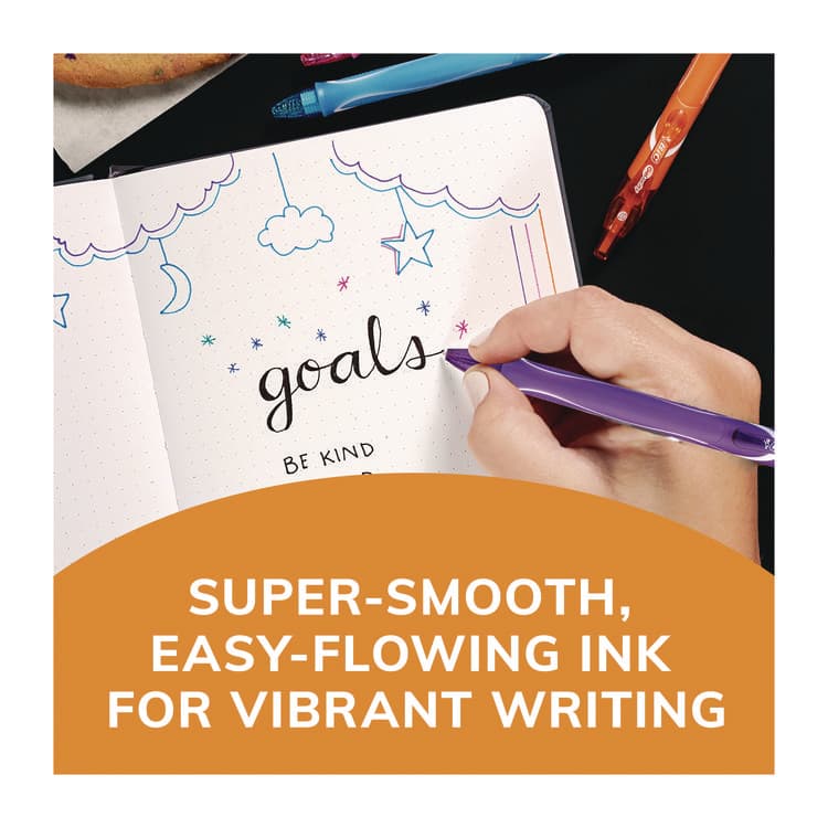 BIC CORP. Gel-ocity Quick Dry Gel Pen, Retractable, Medium 0.7 mm, Assorted Ink and Barrel Colors, 16/Pack (BICRGLCGA16AST) thumbnail 3