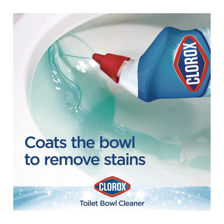 CLOROX SALES CO. Disinfecting Toilet Bowl Cleaner with Bleach, Rain Clean Scent, 24 oz Bottle, 2/Pack (CLO30924) thumbnail 4