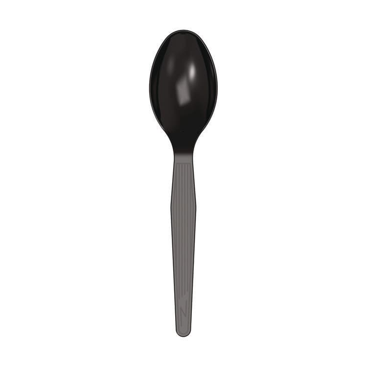 DIXIE FOOD SERVICE Mediumweight Polystyrene Wrapped Cutlery, Spoon, Plastic, Black, 1,000/Carton (DXETM53C1)