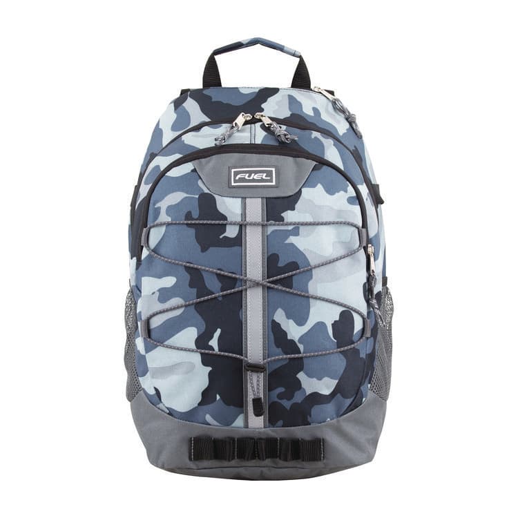 FUEL USA Terra Sport Bungee Backpack, 15.5", 12.5 x 7.75 x 18, Midnight Camo (FUE117870STMNC)