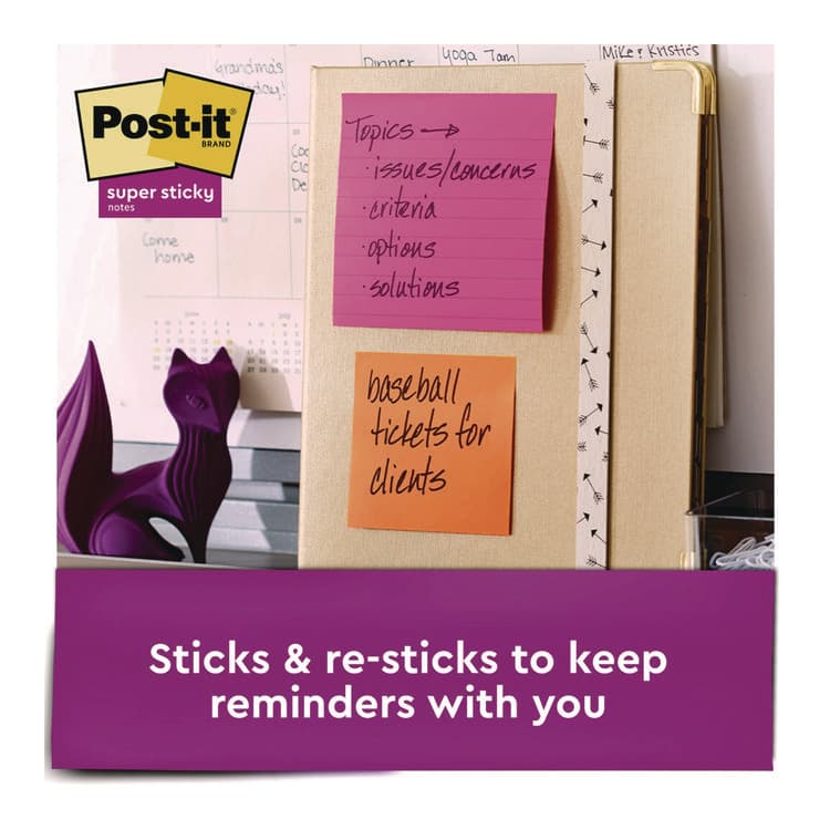 3M/COMMERCIAL TAPE DIV. Note Pads in Summer Joy Color Collection Colors, 4" x 4", Note Ruled, 90 Sheets/Pad, 6 Pads/Pack (MMM6756SSJOY) thumbnail 2