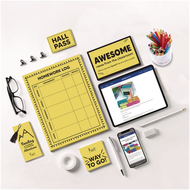 NEENAH PAPER Color Cardstock -"Punchy Pastels" Assortment, 65 lb Cover Weight, 8.5 x 11, Lively Lemon, 100/Pack (WAU91785) thumbnail 3