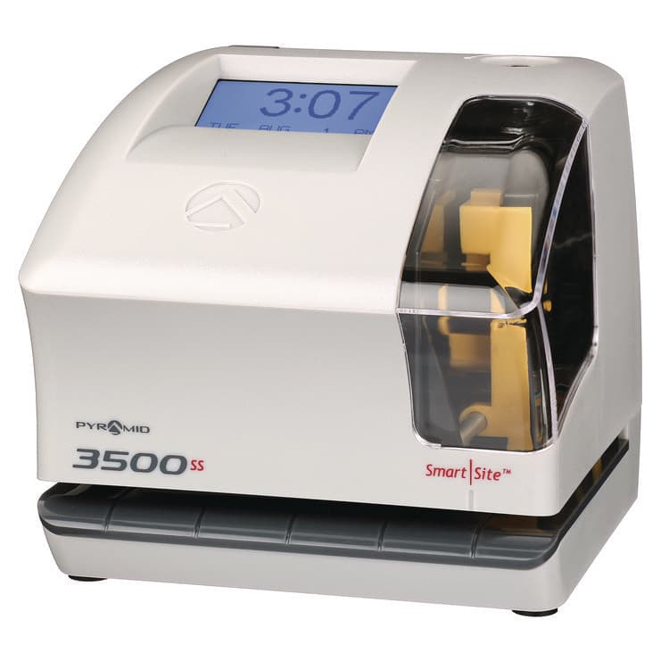 PYRAMID TECHNOLOGIES, . 3500 Smart Site Punch Card Time Clock System, DC Powered Operation, Light Gray (PTI3500SS) thumbnail 2