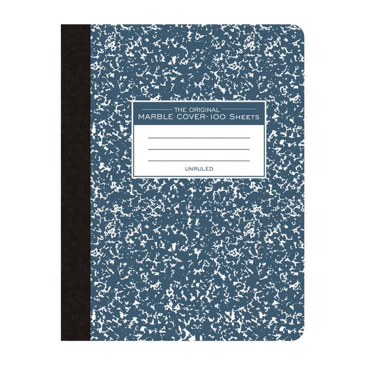 ROARING SPRING PAPER PRODUCTS Hardcover Marble Composition Book, Unruled, Blue Marble Cover, (100) 9.75 x 7.5 Sheets (ROA77261)