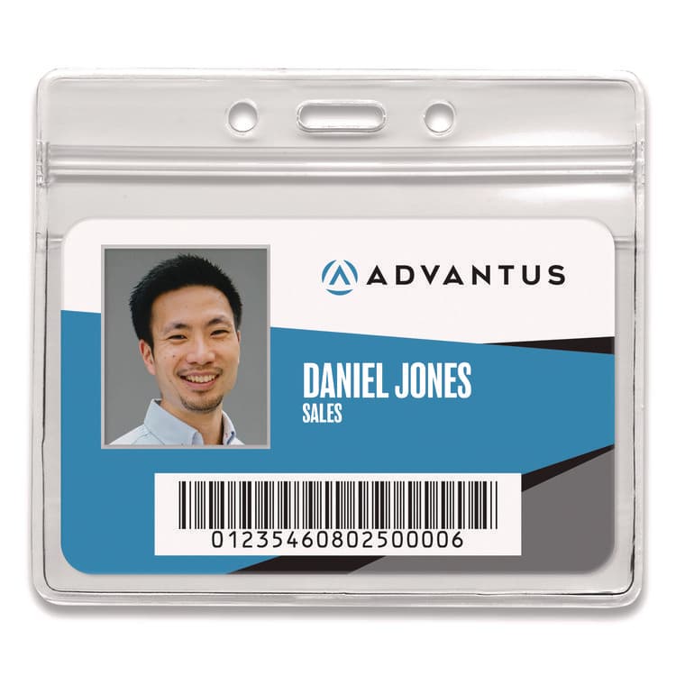 ADVANTUS CORPORATION ID Badge Holder, Clear, 2.25 x 3.5 Insert, 50/Pack (AVT75683) thumbnail 4
