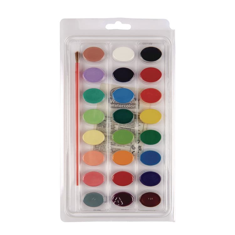 BINNEY & SMITH / CRAYOLA Washable Watercolor Paint, 24 Assorted Colors, Palette Tray (CYO530524)