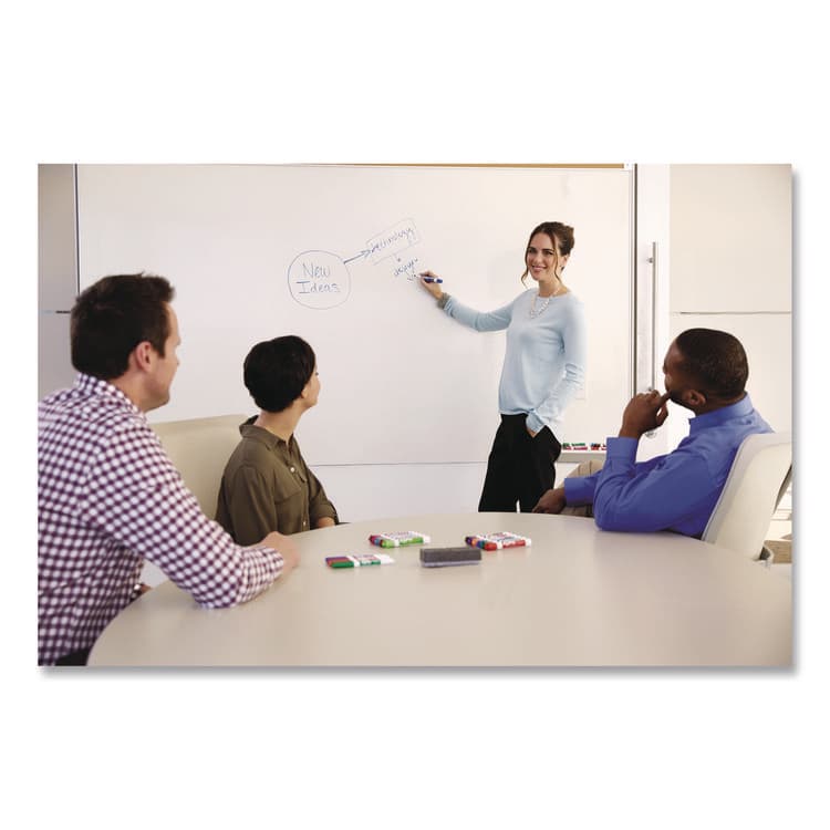 SANFORD Low-Odor Dry Erase Marker, Broad Chisel Tip, Assorted Colors, 4/Pack (SAN2211555) thumbnail 3