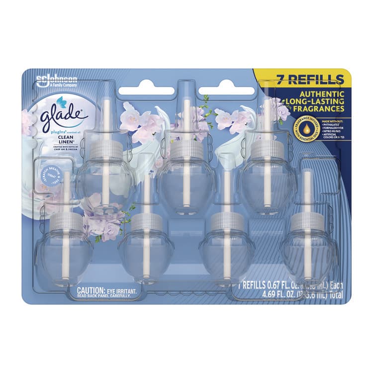 SC JOHNSON Plugins Scented Oil Refill, Clean Linen, 0.67, 7/Pack (SJN350781)
