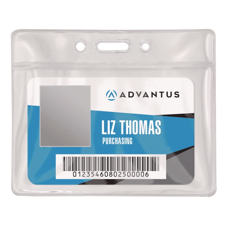 ADVANTUS CORPORATION ID Badge Holder, Clear, 2.25 x 3.5 Insert, 50/Pack (AVT75683) thumbnail 2
