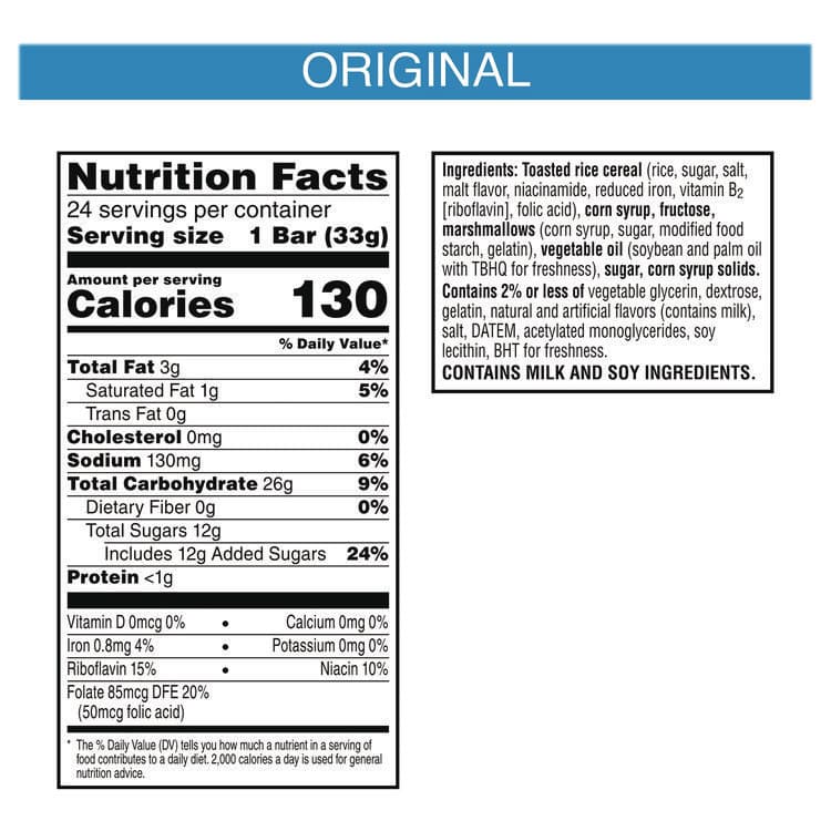 KELLOGG'S Rice Krispies Treats Homestyle Original Cereal Bar, 1.16 Bar, 24/Box (KEBKEE27140) thumbnail 3