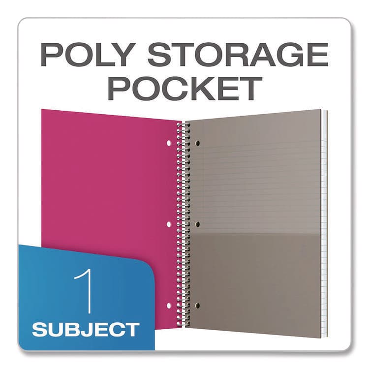 TOPS BUSINESS FORMS Poly One-Subject Notebook, Medium/College Rule, Randomly Assorted Cover Color, (100) 11 x 9 Sheets (OXF10590) thumbnail 3