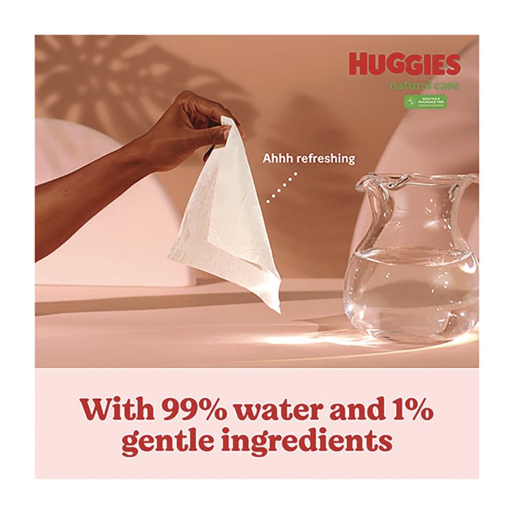 KIMBERLY CLARK Natural Care Sensitive Baby Wipes, Unscented, White, 64/Pack, 12 Packs/Carton (KCM51079) thumbnail 4