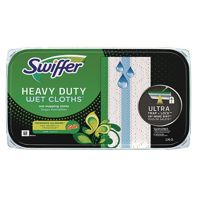 PROCTER & GAMBLE Heavy-Duty Wet Refill Cloths, 8 x 10, Gain Original Scent, White, 10 Cloths/Tub (PGC76471)