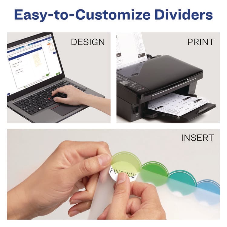 AVERY PRODUCTS CORPORATION Insertable Style Edge Tab Plastic 1-Pocket Dividers, 8-Tab, 11.25 x 9.25, Translucent, 1 Set (AVE11293) thumbnail 4