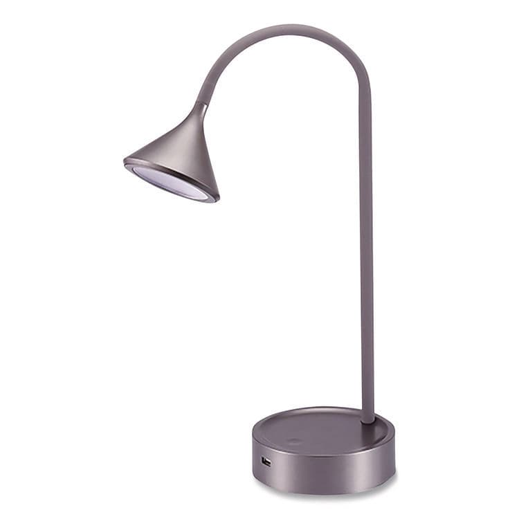 BLACK & DECKER Flexible Gooseneck LED Desk Lamp, with USB Port, Gray (BLDVLED1812GRBD)
