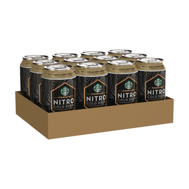 STARBUCKS COFFEE COMPANY Nitro Cold Brew Coffee, Vanilla Sweet Cream, 9.6 oz Can, 12/Carton (SBKPEP19290)
