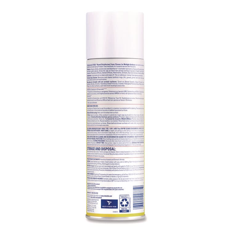 RECKITT BENCKISER Disinfectant Foam Cleaner, 24 oz Aerosol Spray (RAC02775) thumbnail 2
